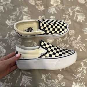 Checkered platform vans